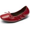 imageDREAM PAIRS Womens Flats Foldable Square Toe Ballet Flats for Women Bowknot Dressy Comfortable Light Weight Slip On Dress ShoesRedpu
