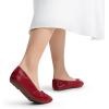 imageDREAM PAIRS Womens Flats Foldable Square Toe Ballet Flats for Women Bowknot Dressy Comfortable Light Weight Slip On Dress ShoesRedpu