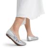 imageDREAM PAIRS Womens Flats Foldable Square Toe Ballet Flats for Women Bowknot Dressy Comfortable Light Weight Slip On Dress ShoesSilver