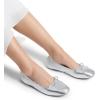 imageDREAM PAIRS Womens Flats Foldable Square Toe Ballet Flats for Women Bowknot Dressy Comfortable Light Weight Slip On Dress ShoesSilver