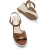 imageDREAM PAIRS Espadrille Dressy Wedge Sandals Womens Platform Sandals Casual Summer Comfortable High Heeled Wedges with Adjustable BuckleBrownnubuck