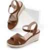 imageDREAM PAIRS Espadrille Dressy Wedge Sandals Womens Platform Sandals Casual Summer Comfortable High Heeled Wedges with Adjustable BuckleBrownnubuck