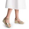 imageDREAM PAIRS Espadrille Dressy Wedge Sandals Womens Platform Sandals Casual Summer Comfortable High Heeled Wedges with Adjustable BuckleGoldmetallic
