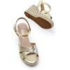 imageDREAM PAIRS Espadrille Dressy Wedge Sandals Womens Platform Sandals Casual Summer Comfortable High Heeled Wedges with Adjustable BuckleGoldmetallic