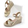 imageDREAM PAIRS Espadrille Dressy Wedge Sandals Womens Platform Sandals Casual Summer Comfortable High Heeled Wedges with Adjustable BuckleGoldmetallic
