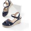 imageDREAM PAIRS Espadrille Dressy Wedge Sandals Womens Platform Sandals Casual Summer Comfortable High Heeled Wedges with Adjustable BuckleNavypu