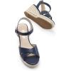 imageDREAM PAIRS Espadrille Dressy Wedge Sandals Womens Platform Sandals Casual Summer Comfortable High Heeled Wedges with Adjustable BuckleNavypu
