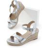 imageDREAM PAIRS Espadrille Dressy Wedge Sandals Womens Platform Sandals Casual Summer Comfortable High Heeled Wedges with Adjustable BuckleSilvermetallic