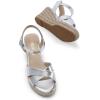 imageDREAM PAIRS Espadrille Dressy Wedge Sandals Womens Platform Sandals Casual Summer Comfortable High Heeled Wedges with Adjustable BuckleSilvermetallic