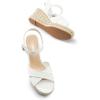 imageDREAM PAIRS Espadrille Dressy Wedge Sandals Womens Platform Sandals Casual Summer Comfortable High Heeled Wedges with Adjustable BuckleWhitepu