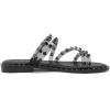 imageDREAM PAIRS Womens Clear Studded Rhinestone Slide Sandals Slip on Open Toe Cute Flat Sandals for SummerBlackClearRhinestone