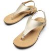 imageDREAM PAIRS Womens Flat Sandals Arch Support Orthopedic Comfortable Soft Cushion Summer TStrap Walking Thong SandalsGoldpu
