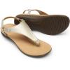 imageDREAM PAIRS Womens Flat Sandals Arch Support Orthopedic Comfortable Soft Cushion Summer TStrap Walking Thong SandalsGoldpu