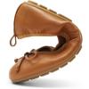 imageDREAM PAIRS Womens Flats Foldable Ballet Flats for Women Bowknot Round Toe Comfort Light Weight SlipOn Dress ShoesBrown