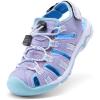 imageDREAM PAIRS Boys Girls Summer Outdoor Athletic Sport Sandals Walking Hiking Hook and Loop Adjustable Multicolor for ToddlerLittleBig KidsPurple