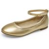 imageDREAM PAIRS Girls Dress Shoes Girls Ballerina Flat Ankle Strap Ballet Flats ToddlerLittle KidBig KidGoldpu