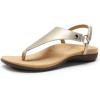imageDREAM PAIRS Womens Flat Sandals Arch Support Orthopedic Comfortable Soft Cushion Summer TStrap Walking Thong SandalsGoldpu