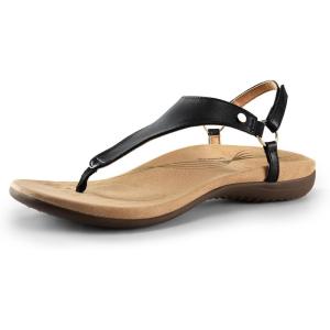 imageDREAM PAIRS Womens Flat Sandals Arch Support Orthopedic Comfortable Soft Cushion Summer TStrap Walking Thong SandalsBlack