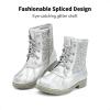 imageDREAM PAIRS Girls Side Zipper Glitter Ankle BootsToddlerLittle KidBig KidSilver