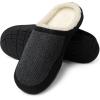 imageDREAM PAIRS Mens Cozy Memory Foam Slippers with Fuzzy WoolLike Lining Slipon Washable Indoor Outdoor House ShoesBlack