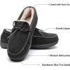 imageDREAM PAIRS Mens Moccasin Slippers Fuzzy Plush House Shoes Indoor Outdoor Fleece Lining LoafersGrey