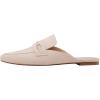 imageDREAM PAIRS Womens Flat Mules Buckle Pointed Toe Backless Slip on Slides Loafer ShoesBeigeSuede