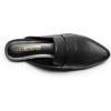 imageDREAM PAIRS Womens Flat Mules Buckle Pointed Toe Backless Slip on Slides Loafer ShoesBlack