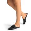 imageDREAM PAIRS Womens Flat Mules Buckle Pointed Toe Backless Slip on Slides Loafer ShoesBlack