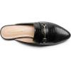 imageDREAM PAIRS Womens Flat Mules Buckle Pointed Toe Backless Slip on Slides Loafer ShoesBlacksnake