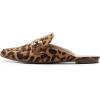 imageDREAM PAIRS Womens Flat Mules Buckle Pointed Toe Backless Slip on Slides Loafer ShoesLeopardsuede