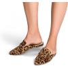 imageDREAM PAIRS Womens Flat Mules Buckle Pointed Toe Backless Slip on Slides Loafer ShoesLeopardsuede