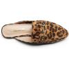 imageDREAM PAIRS Womens Flat Mules Buckle Pointed Toe Backless Slip on Slides Loafer ShoesLeopardsuede