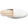 imageDREAM PAIRS Womens Flat Mules Buckle Pointed Toe Backless Slip on Slides Loafer ShoesWhite