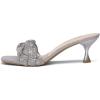 imageDREAM PAIRS Womens Stilettos Heels Open Square Toe Comfort Low Kitten Heels Sexy Dress Pumps Sandals Evening Party Prom Dance ShoesSilverRhinestone