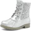 imageDREAM PAIRS Girls Side Zipper Glitter Ankle BootsToddlerLittle KidBig KidSilver