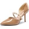 imageDREAM PAIRS Womens Closed Toe High Heels Stiletto Pointed Toe Strappy Pearl Elegant DOrsay Dress Wedding Party Pumps ShoesNude