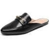 imageDREAM PAIRS Womens Flat Mules Buckle Pointed Toe Backless Slip on Slides Loafer ShoesBlacksnake
