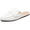 imageDREAM PAIRS Womens Flat Mules Buckle Pointed Toe Backless Slip on Slides Loafer ShoesWhite