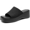 imageDREAM PAIRS Womens Slip on Wedges Platform Soft Cute Walking Comfort Flatform SandalsBlack