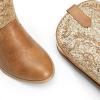 imageDREAM PAIRS Cowgirl Cowboy Western Boots Girls Mid Calf Riding Shoes Little KidBig KidGoldBrown