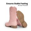 imageDREAM PAIRS Cowgirl Cowboy Western Boots Girls Mid Calf Riding Shoes Little KidBig KidPink
