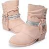 imageDREAM PAIRS Girls Ankle Boots Side Zipper Low Heels Boots Little KidBig KidPink