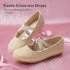 imageDREAM PAIRS Girls Ballerina Dress Shoes Mary Jane FlatsGoldglitter