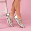 imageDREAM PAIRS Girls Ballerina Dress Shoes Mary Jane FlatsSilvermetallic