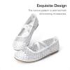 imageDREAM PAIRS Girls Ballerina Dress Shoes Mary Jane FlatsWhitesheer