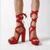 imageDREAM PAIRS High Heels Chunky Block Platform Heels for Women Strappy Gladiator Sexy Open Toe Heels Dressy Pumps SandalsRed