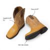imageDREAM PAIRS Toddler Little Boys Girls Cowboy Boots Kids Western Square Toe Riding Mid Calf BootsLight BrownWheat
