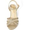 imageDREAM PAIRS Womens Nina Low Heel Pump SandalsGoldrhinestone