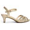 imageDREAM PAIRS Womens Nina Low Heel Pump SandalsGoldrhinestone