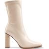 imageDREAM PAIRS Womens Square Toe Gogo Boots Elastic Ankle Boots High Chunky Block Heel Mid Calf BootsBeige WhitePu